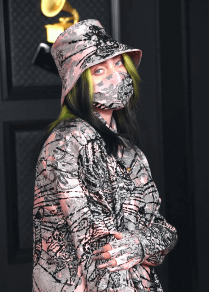 Billie eilish outfit inspiration mask and hat 