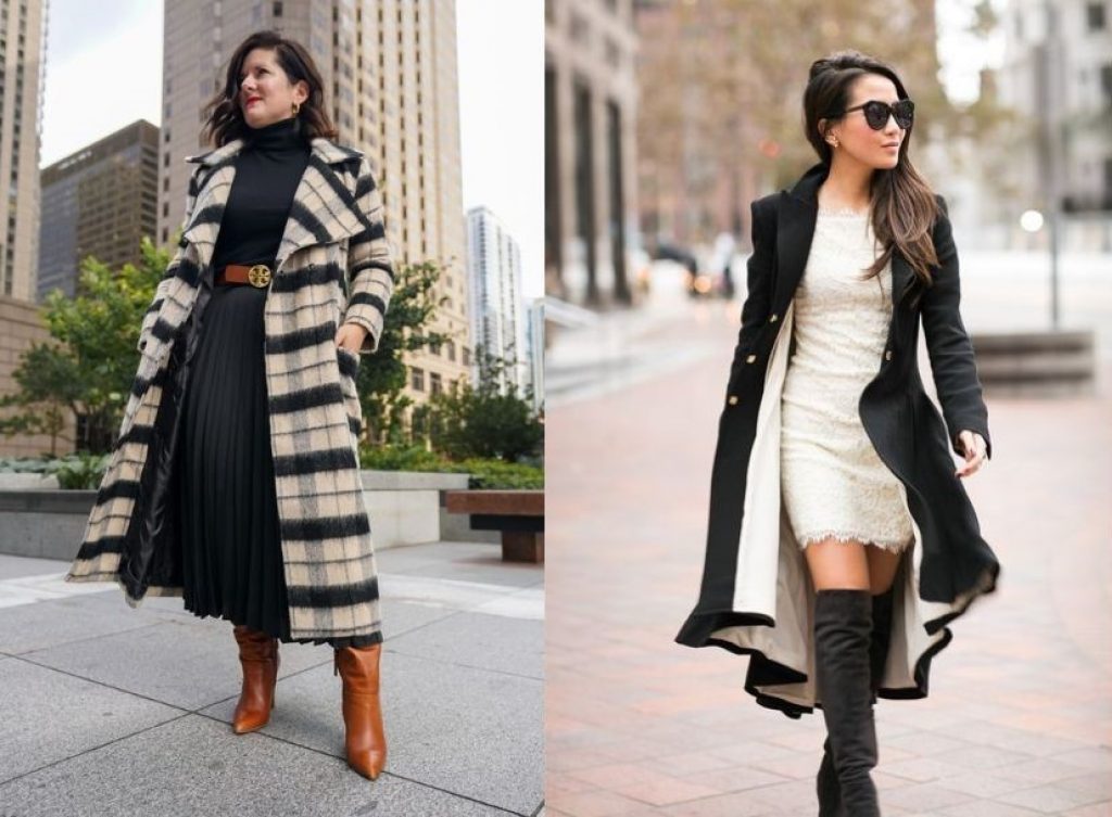 Long coat with a skirt and a dress