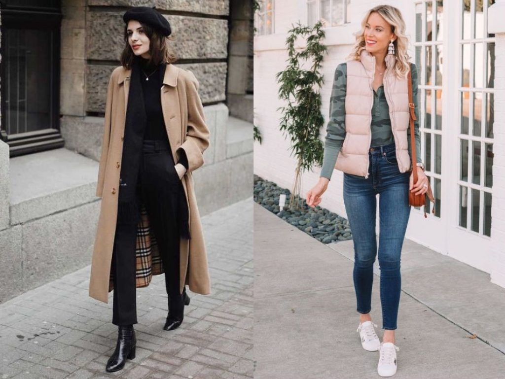 Long coats and vests in winter for women