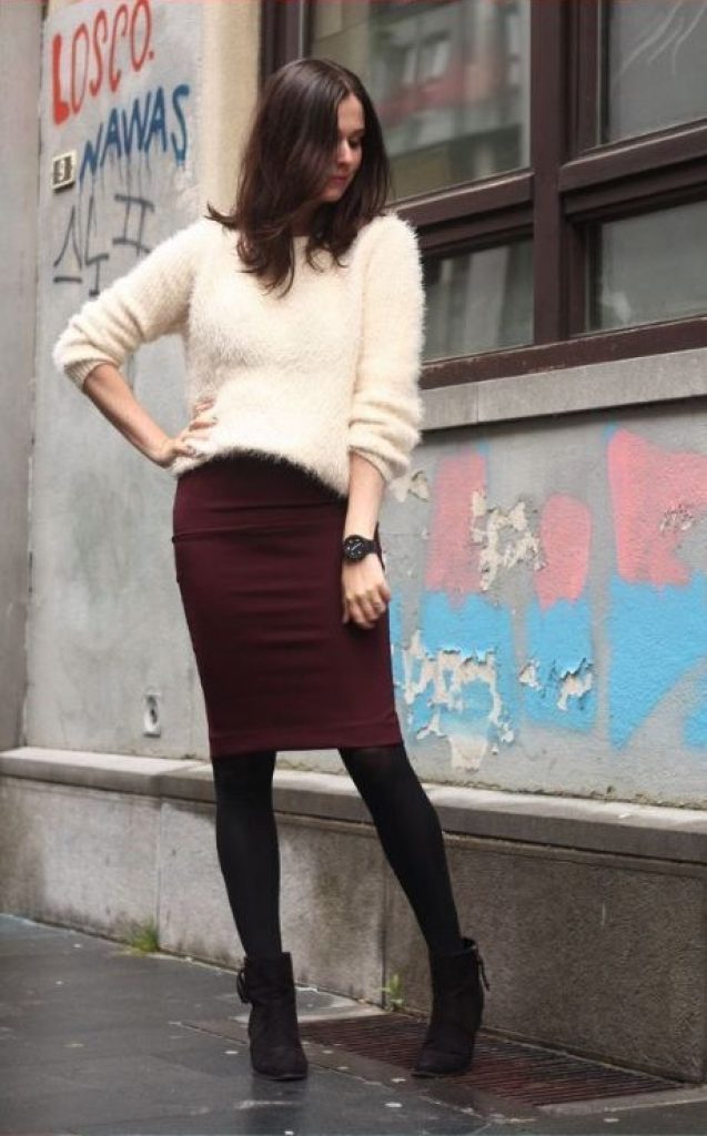 Sweater with a pencil skirt