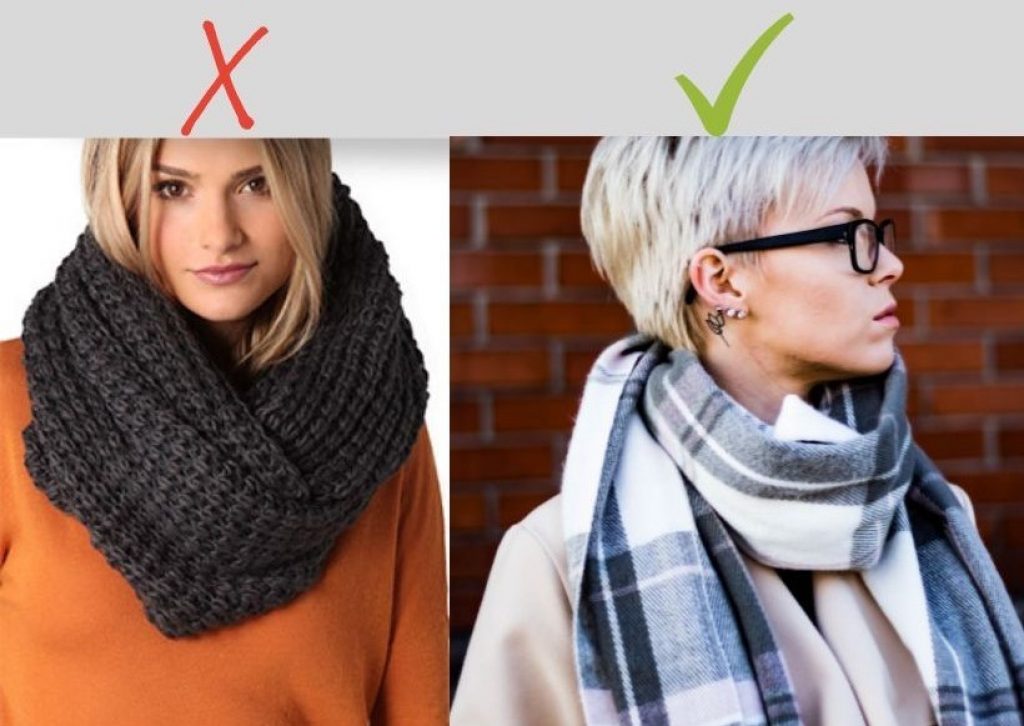 Winter styling mistake wrapping scarf around your neck