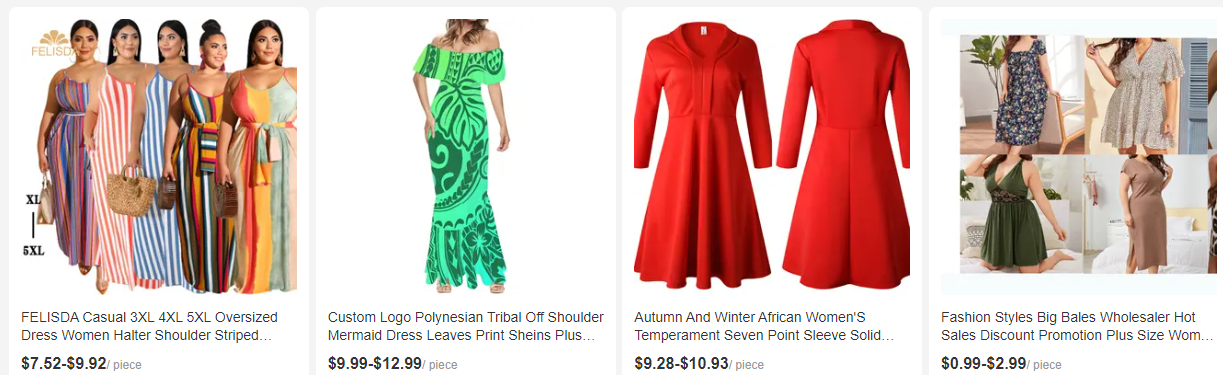 Plus size dress for women at Alibaba